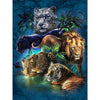 Diamond painting - Vijf wilde dieren