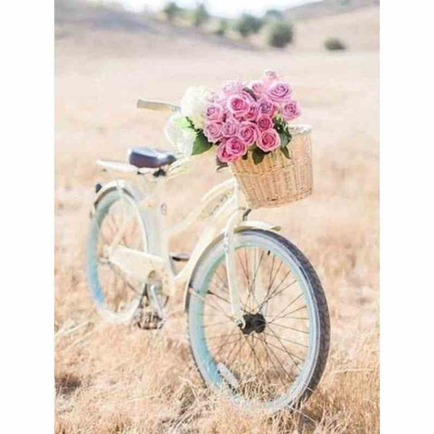 Diamond painting - Fiets met bloemen in een mand