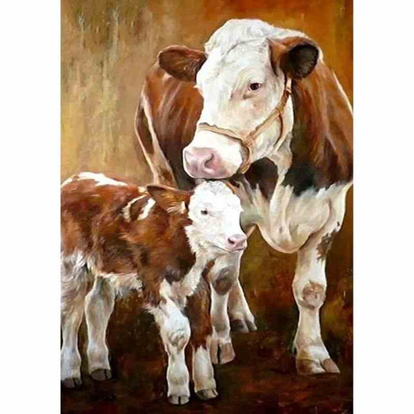 Diamond painting - Koe met kalf