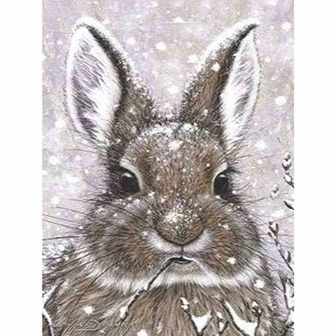 Diamond painting - Konijntje in de sneeuw