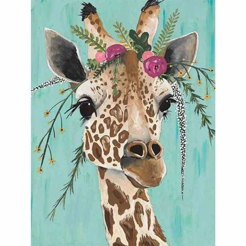 Diamond painting - Vrolijk geschilderde giraffe