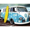 Diamond painting - Blauw volkswagenbusje