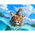 Diamond painting - Kat met tijger in het water