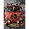 Diamond painting - Rode volkswagenbus met roest