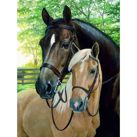 Diamond painting - Twee prachtige paarden